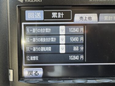 ５月２日(金)乗務日報 ゲリラ豪雨と警察案件