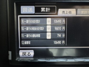６月２９日(日)乗務日報 実車率66%