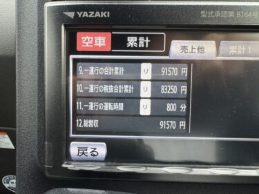 ７月１１日(金)乗務日報 選挙前は厳しい？？